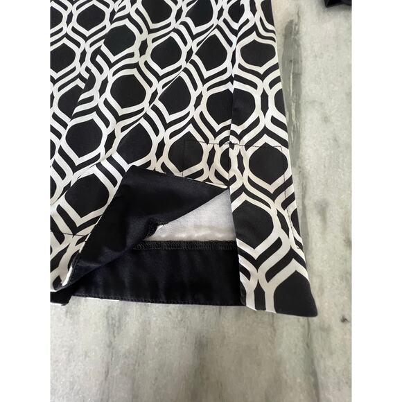 Anne Klein Black & White Geometric Print Tunic Blouse Stretch Knit Woman Size XL - Picture 5 of 9